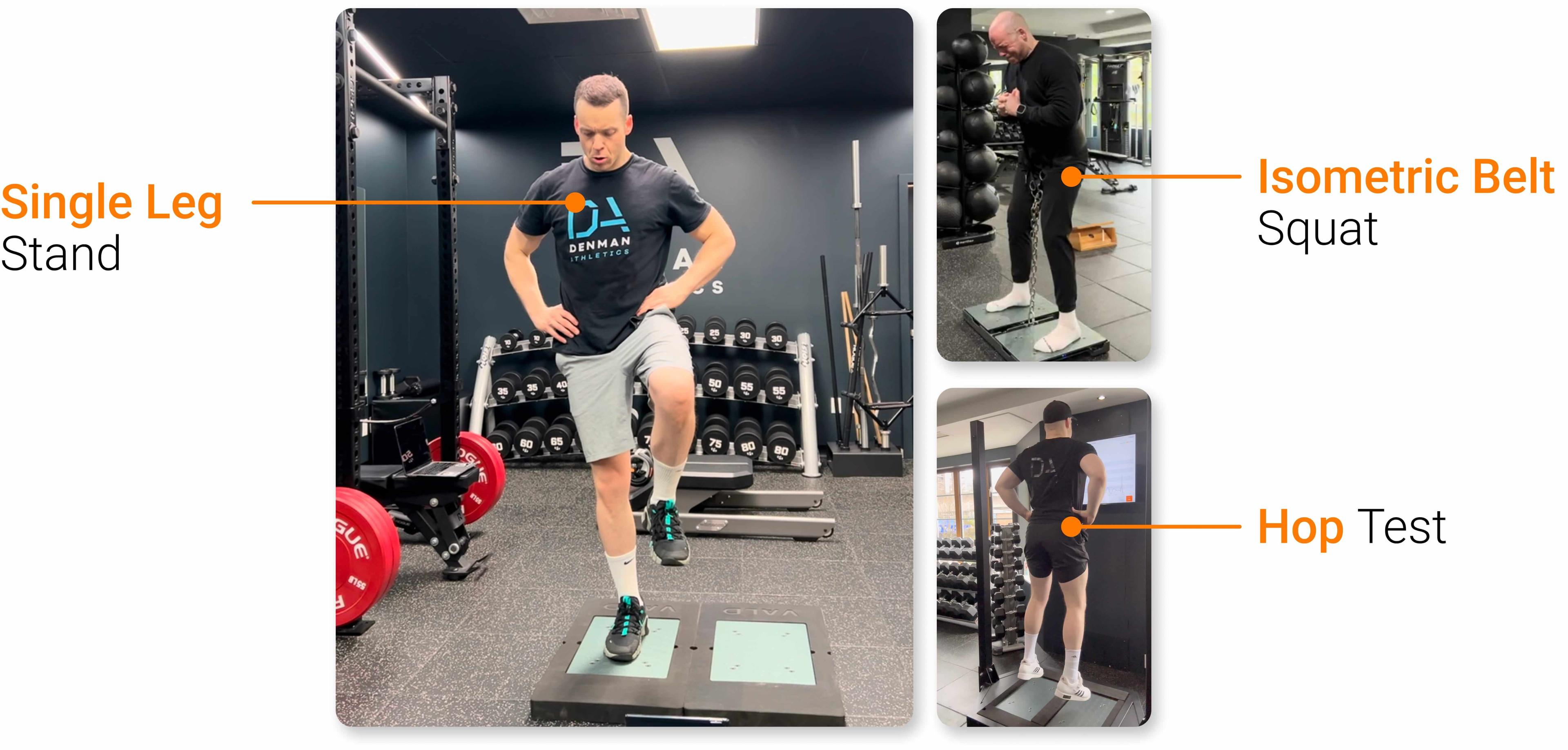 ForceDecks tests used to monitor balance, force production and reactivity during THA rehabilitation.