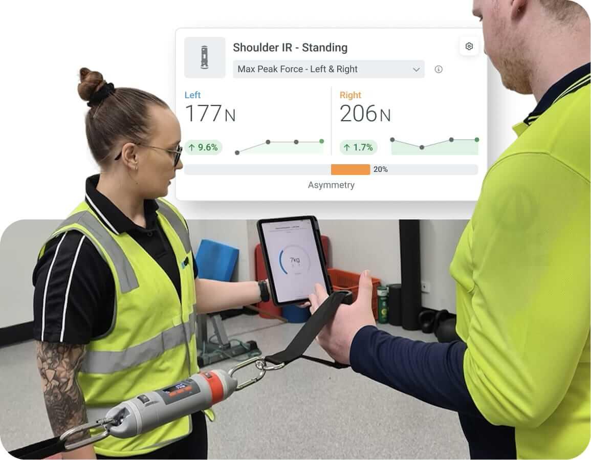 Longitudinal data tracking in VALD Hub helps practitioners monitor changes in strength and asymmetry over time