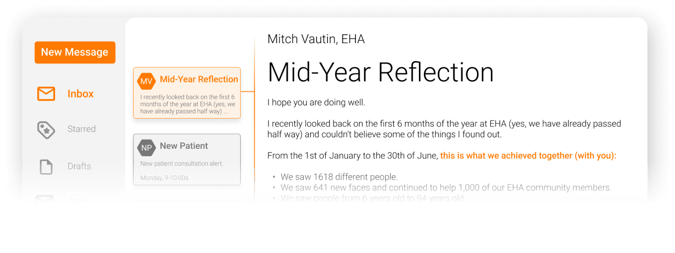A sneak peek at Mitchell’s email to the EHA members. See the full message later in the article.