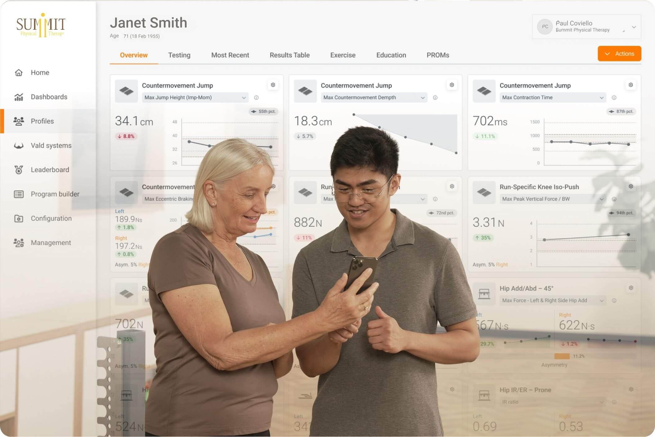 Summit Physical Therapy VALD Hub Dashboard