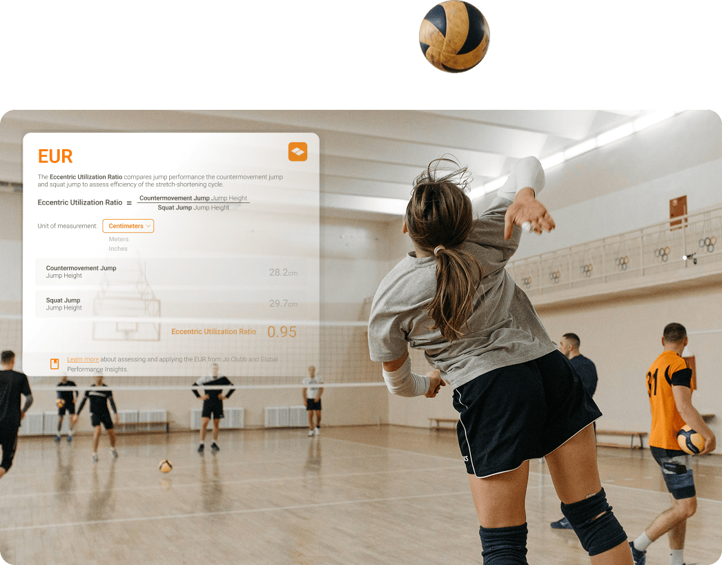 A volleyball player showing an abnormal EUR, indicating that plyometric training may benefit sport performance.