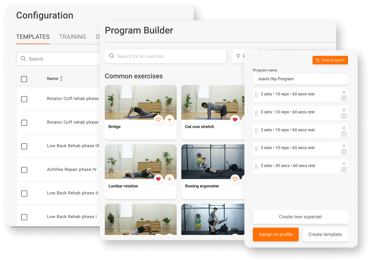 Configuration and Program Builder pages