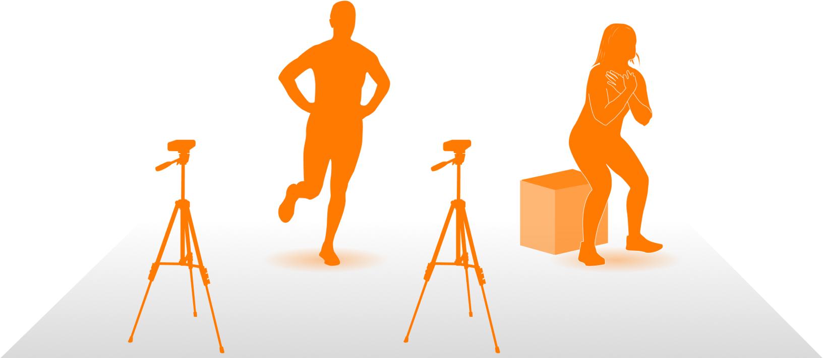 Single leg stand and squat tests performed using HumanTrak.