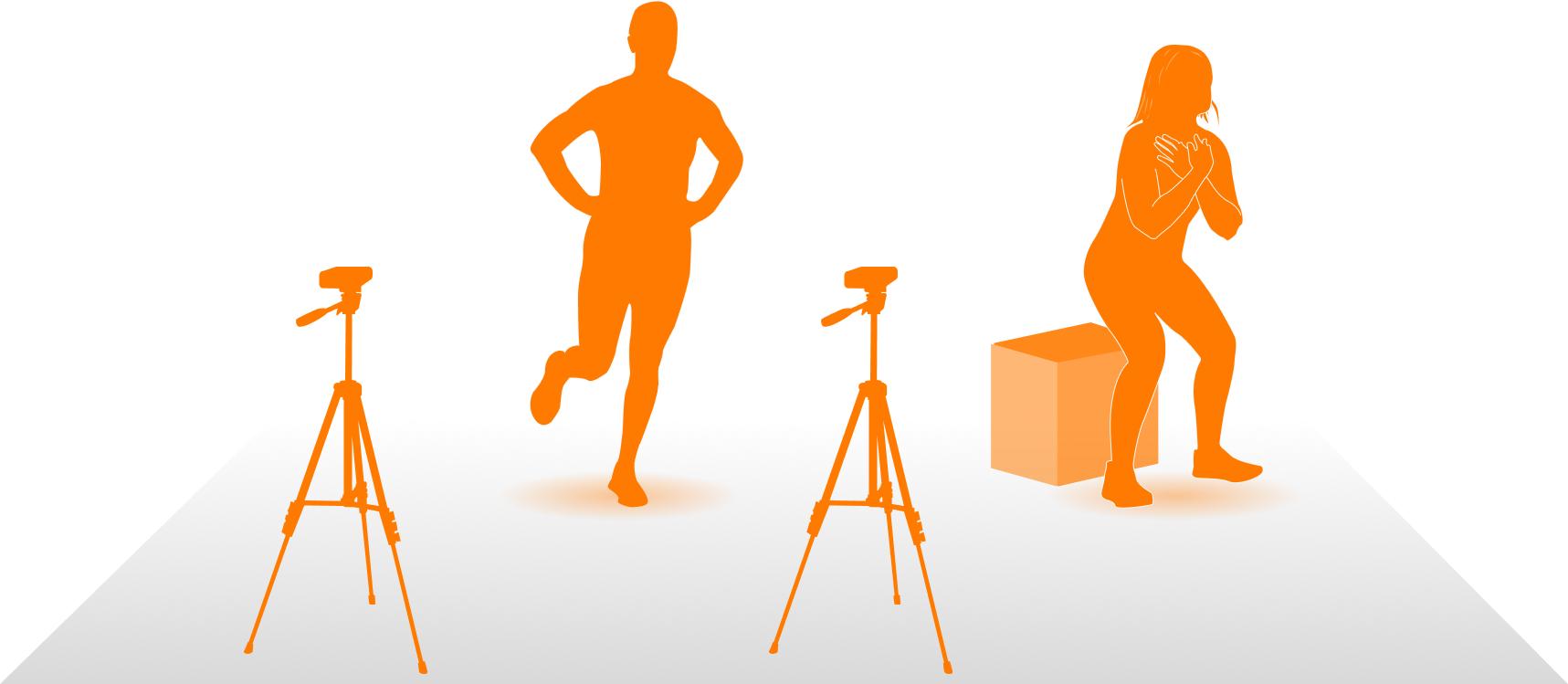 Single leg stand and squat tests performed using HumanTrak.