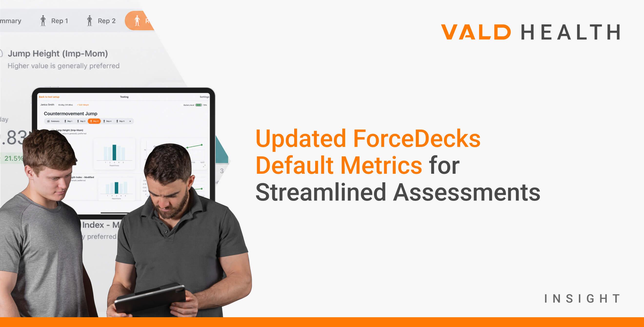 Updated ForceDecks Default Metrics for Streamlined Assessments