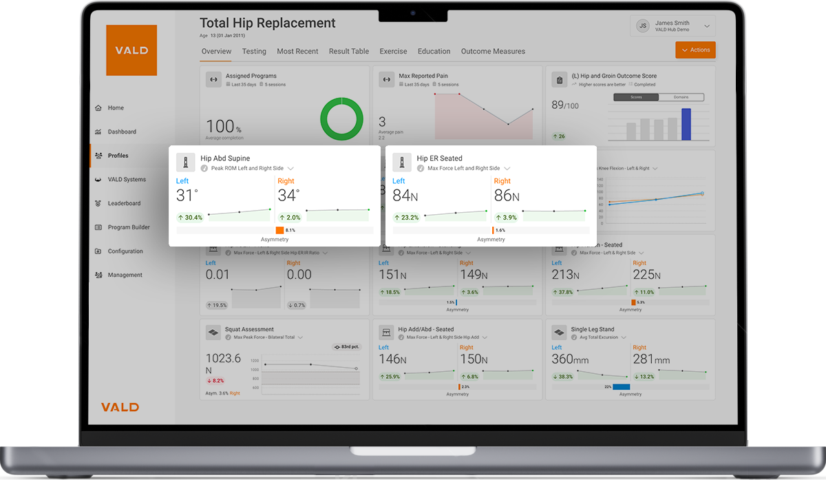 VALD Hub – all of your physical performance data in one place.