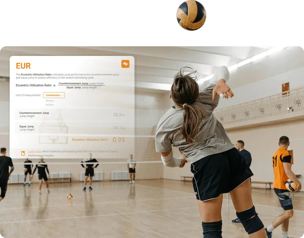 A volleyball player showing an abnormal EUR, indicating that plyometric training may benefit sport performance.