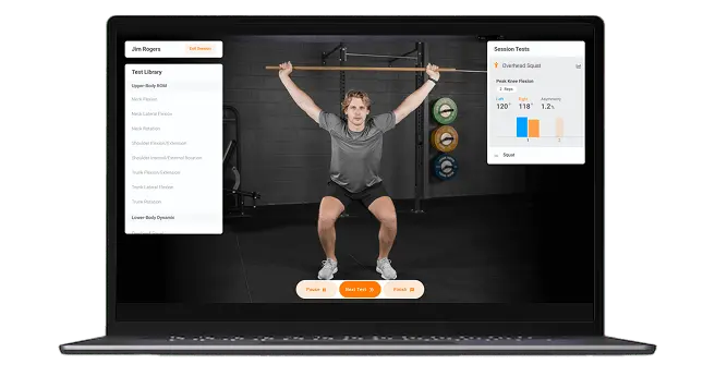 Kinematic analysis of overhead squat using HumanTrak.