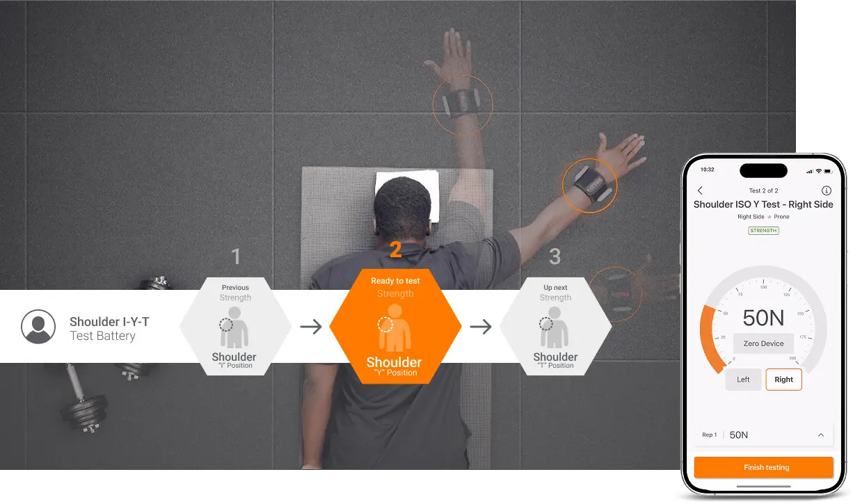 Streamline your workflow with test batteries, such as this shoulder I-Y-T test battery with DynaMo Lite.