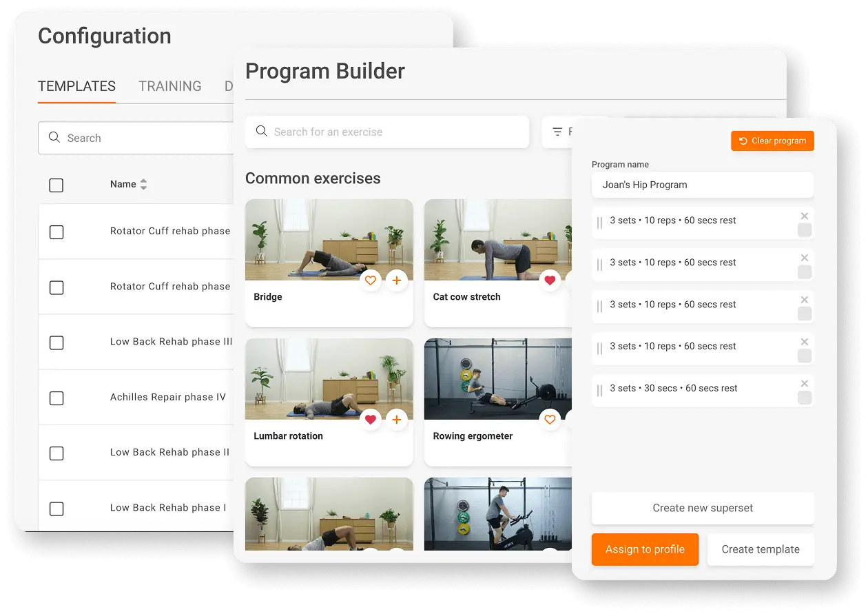 Configuration and Program Builder pages