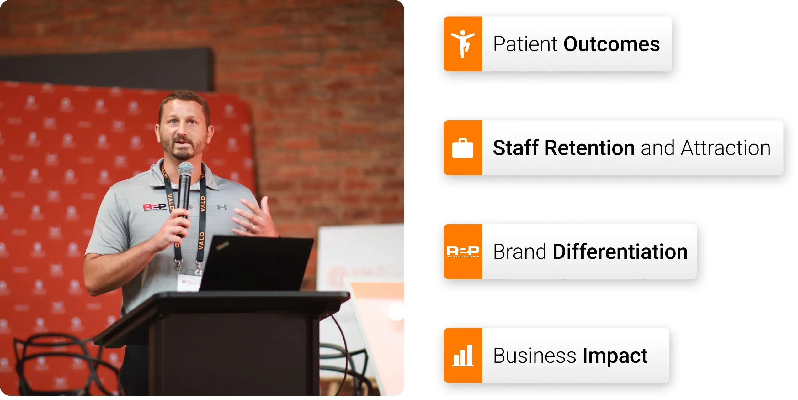 Zach presenting at VALDCon 2024 on technology and its business impact.