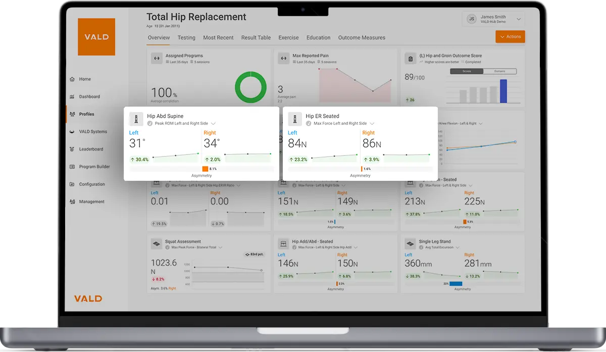 VALD Hub – all of your physical performance data in one place.  